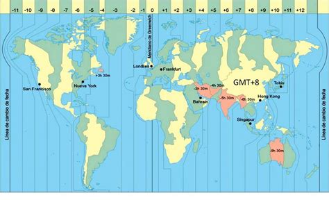 Mapa Zonas Horarias Mundial Hora Actual Y Huso Horario Bo