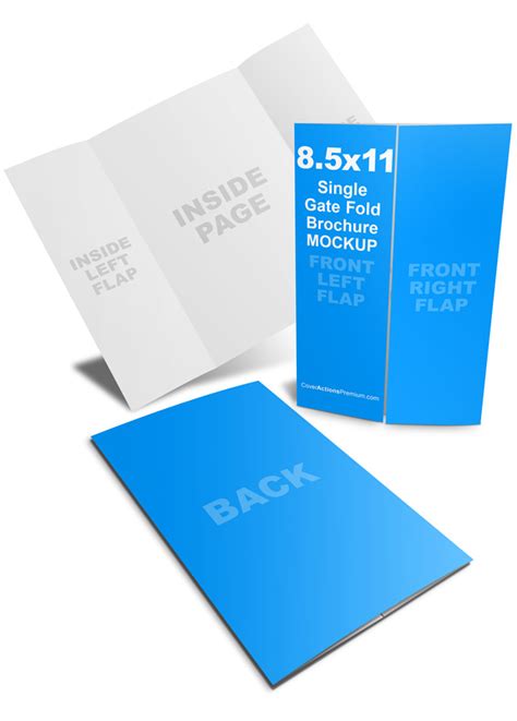 gate fold brochure mockup cover actions premium mockup psd template
