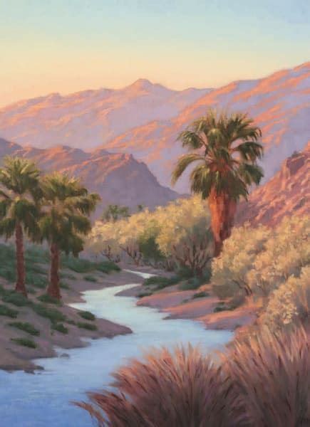 Desert Oasis In 2020 Landscape Paintings Desert Art Landscape Prints