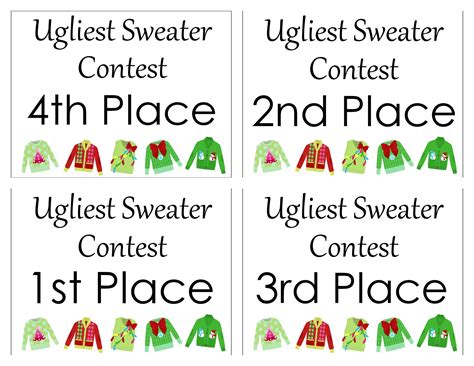 Ugly Sweater Party Free Printables The Country Chic Cottage