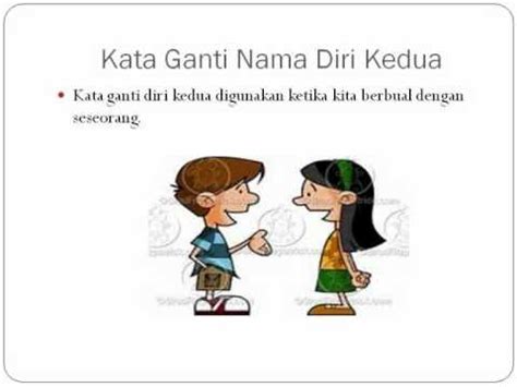 Kata ganti (promina) merupakaan kata yang digunakan untuk menggantikan kata benda atau yang dibendakan. kata ganti nama diri kedua (1).wmv - YouTube