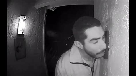 Man Caught On Camera Licking Doorbell For Hours
