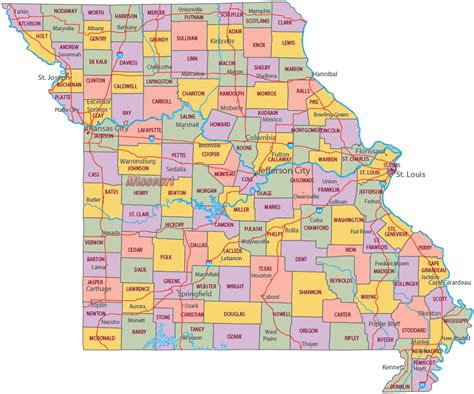 Map Of Missouri State Travel United States