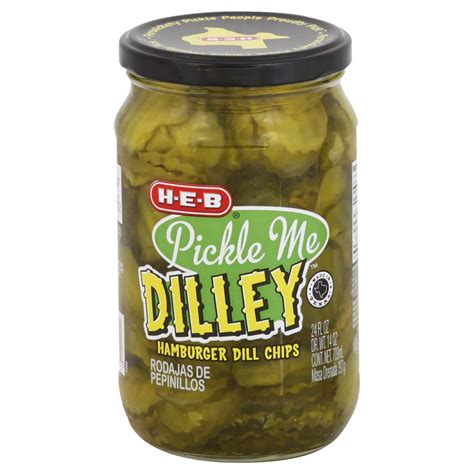 H E B Pickle Me Dilley Hamburger Dill Chips Shop Pickles And Cucumber At H E B