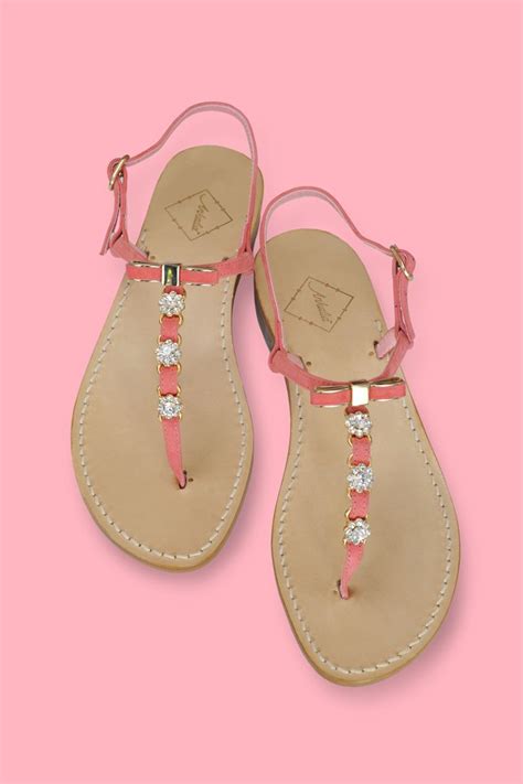 Sandals In Coral Pink Suede With Swarovski Crystals Pinksandals