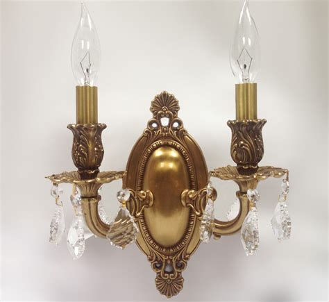 Medium Brass And Crystal Wall Sconces 9 To 14 W Grand Light