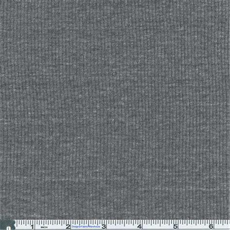 Heather Gray Rib Jersey Knit Fabric Sold By The Yard