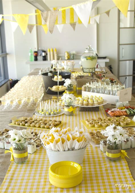 Spring Yellow Party Beautiful Drink And Appetizer Tablescape Picnic