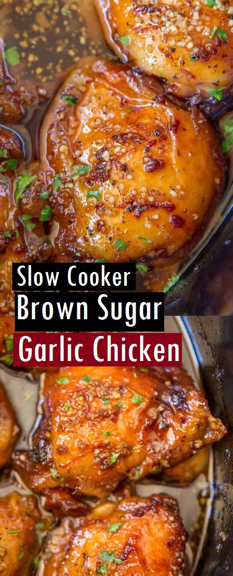 Be the first to rate & review! Slow Cooker Brown Sugar Garlic Chicken Recipe - Dessert & Cake Recipes - Asya&Crockp… in 2020 ...