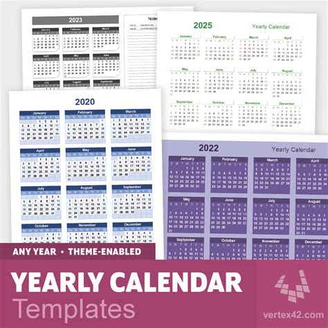 Vertex42 Calendar 2022 Free 2022 Yearly Calendar Templates