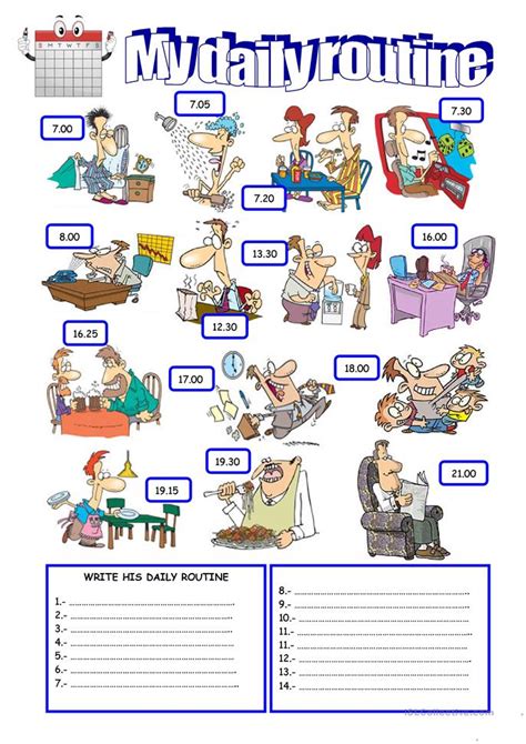Apart from the main chart, each daily routine / activity is on its own a4 size page and we have also included the following bonus routines for students going to school: DAILY ROUTINE worksheet - Free ESL printable worksheets ...