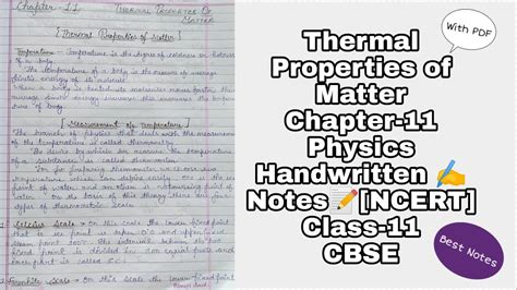 Physics Chapter 11 Thermal Properties Of Matter Class 11 Best