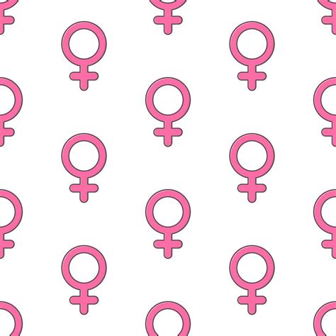 female gender symbol seamless pattern on a white background gender theme vector illustration