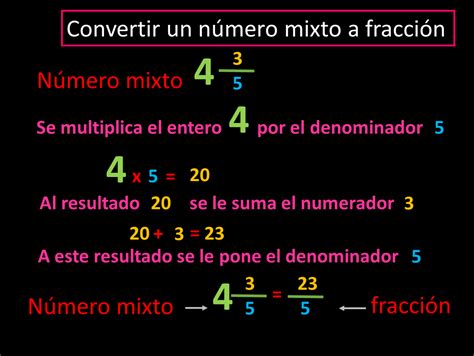 convertir número mixto a fracción matematicas para ti