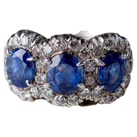 Antique Three Stone Sapphire Ring For Sale At 1stdibs