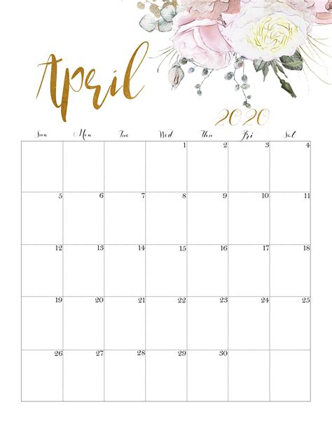 April Printable Calender Blank April Calendar And April Holidays