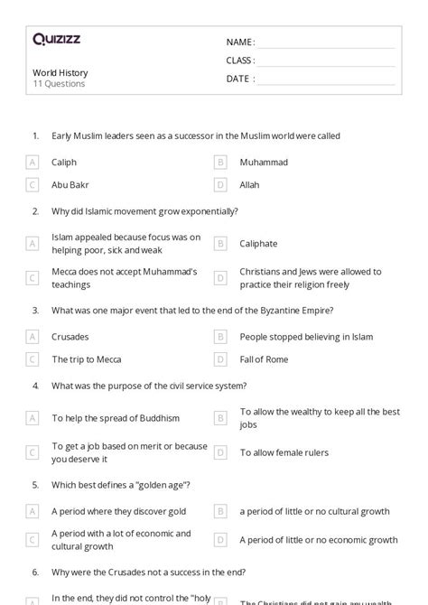 50 World History Worksheets For 1st Grade On Quizizz Free And Printable