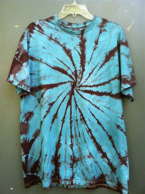 Mens Xl Teal And Brown Spiral Tie Dye T Shirt Xlarge Etsy Tie Dye