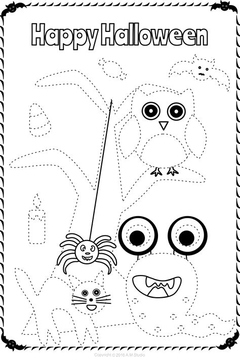 Halloween Trace Worksheets