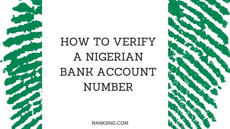 How To Verify Any Nigerian Bank Account Number Soundtracks Tv