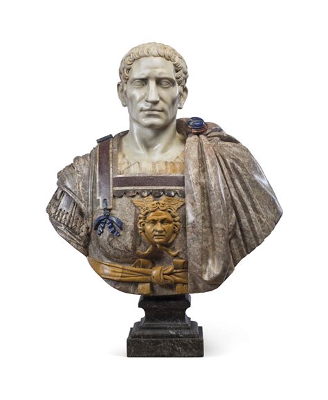 A Massive Italian Specimen Marble Bust Of A Roman Emperor Late 19th