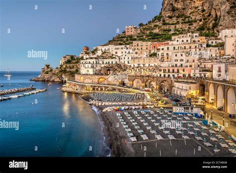 Beach Atrani Amalfi Coast Campania Italy Stock Photo Alamy