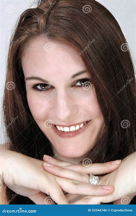 Beautiful Smiling Brunette Headshot Royalty Free Stock Image Image