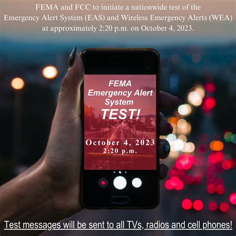 fema to send emergency alert test to all tvs radios and cell phones oct 4th