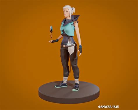 Jett Valorant Agent 3d Character Modelling Freelancer