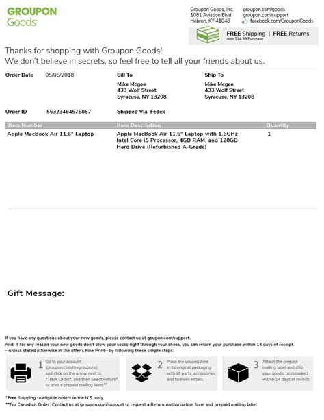 Like packing slip templates, the gift email template can automatically be applied to your orders with automation rules that use the gift field as criteria. Free Groupon Goods Packing Slip Template Format | CYBRA ...