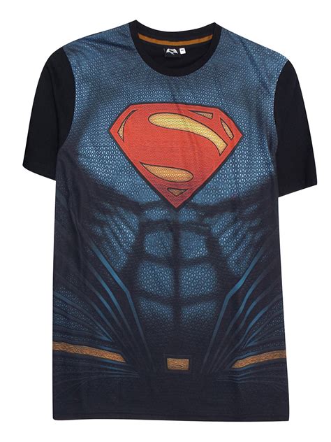 Dc Comics Black Mens Pure Cotton Superman Torso T Shirt Plus Size Xxl