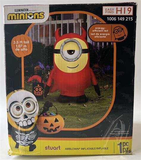 Gemmy Airblown Inflatable Minion Stuart Red For Sale Online Ebay