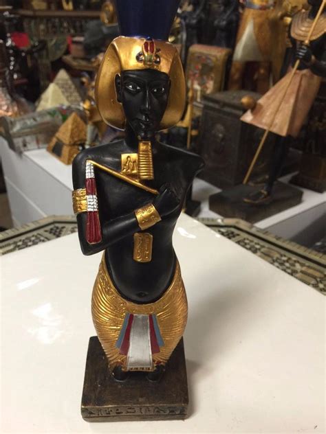 Vintage Egyptian God Akhenaten Statue 9 H Hand Carved 1987 Made In Egypt 1918228856