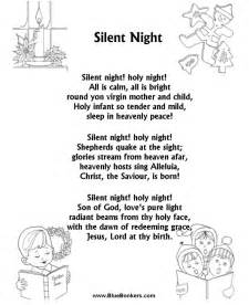 Bluebonkers Silent Night Free Printable Christmas Carol Lyrics