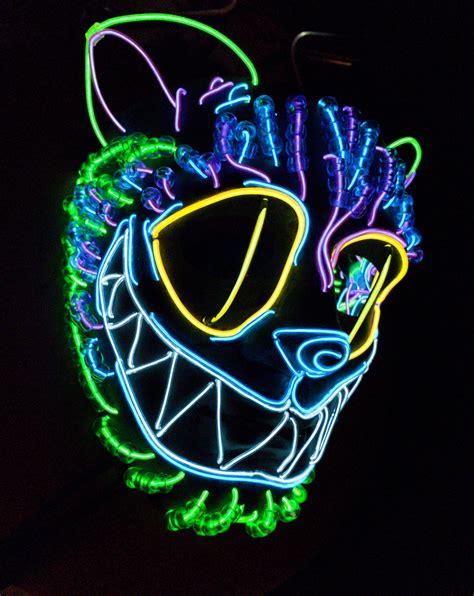 Smiling Cat Mask Led Light Up Mask El Wire Rave Etsy In 2021 Rave