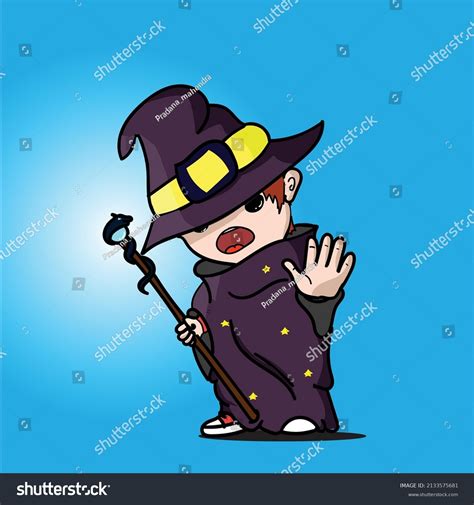 Wizard Giving Stop Sign Angry Wizard Stock Vector Royalty Free
