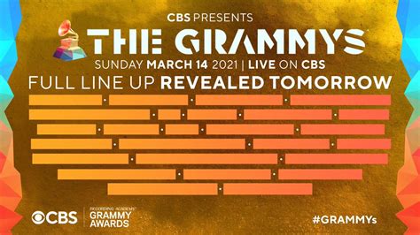 I like the thought of the performers only being general field nominees. CBS To Reveal Full List Of 2021 Grammy Awards Performers ...