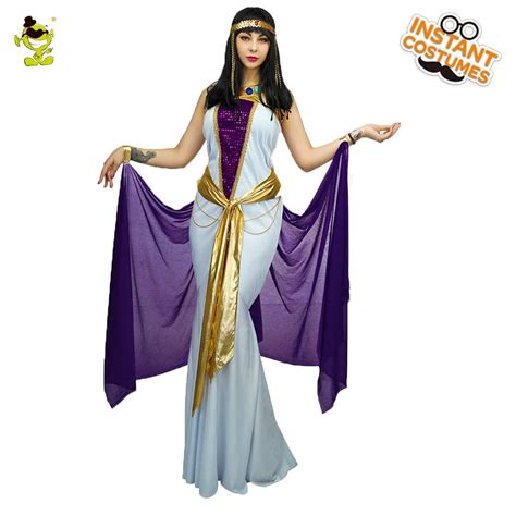 Adult Gorgeous Egyptian Queen Costumes Women Deluxe Gloden Egypt Queen Fancy Dress Carnival