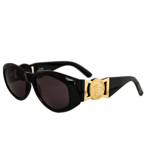 90s Gianni Versace Black Sunglasses W Gold Medusa Versace Glasses Sunglasses Women Designer