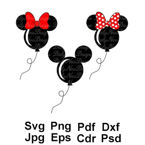 Clip Art Disney Balloons Svg Disney Svg Png Dxf Eps Cdr Pdf Mickey