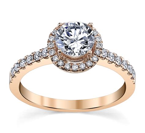 14k Rose Gold Diamond Engagement Ring Setting