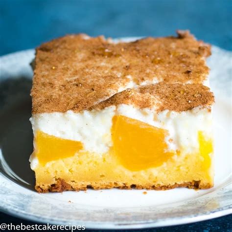 Peaches And Cream Cake Recipe With Cream Cheese Topping