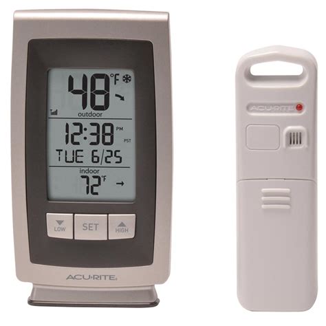 Acurite Digital Indoor Outdoor Thermometer With Intelli Time Clock