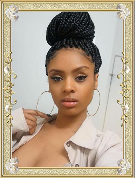 Bun Box Braided Hairstyles For Round Faces Black Women