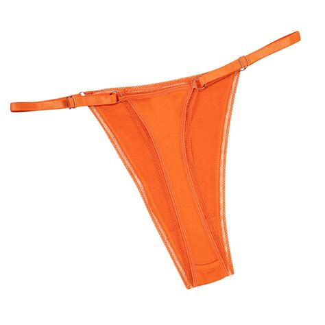 xmmswdla women sexy thong cotton panty low cut g strings seamless underwear orange xs dorm room