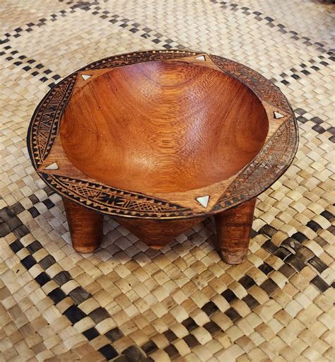 8 Inch Top Carved Tanoa Kava Bowl Benai Farms