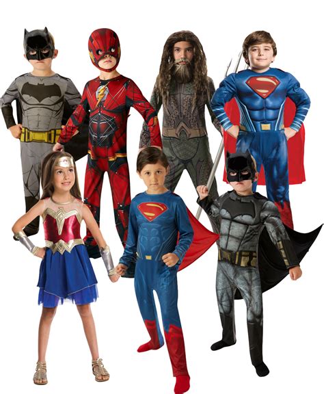 Justice League Kids Fancy Dress Comic Book Day Week Superhero Childrens