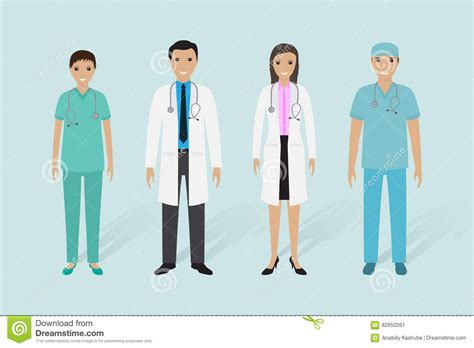Medical Staff Group Male And Female Doctors Nurse Medical Orderly