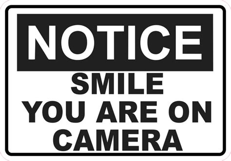 5in X 35in Notice Smile You Are On Camera Sticker Vinyl Business Sign