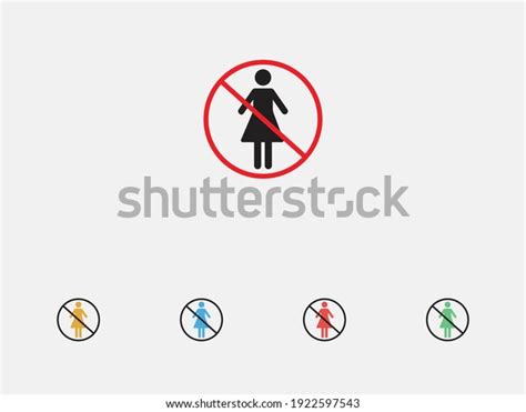 No Woman Sign Vector Illustration Icon เวกเตอร์สต็อก ปลอดค่าลิขสิทธิ์